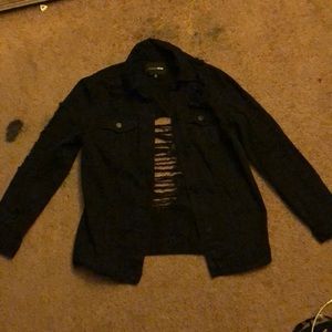 Unworn/New Black Ripped Jean Jacket